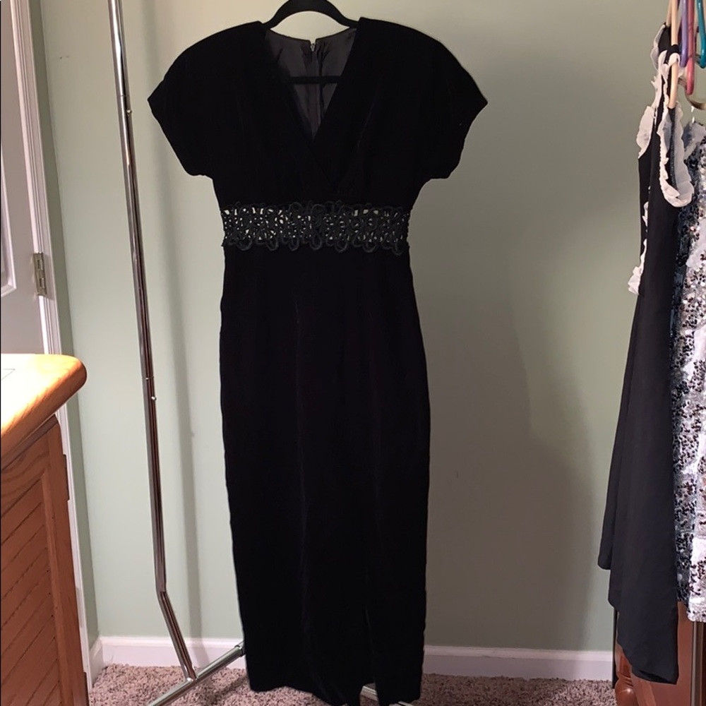 Black velvet dress